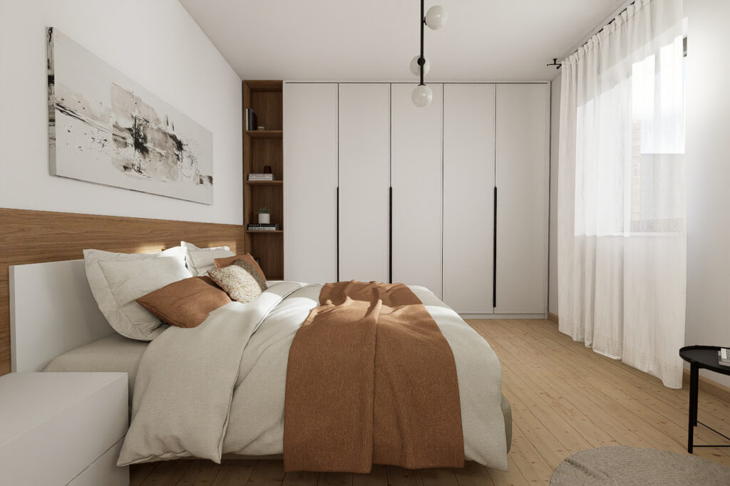 Chambre à coucher de l'appartement Le Célestin à Floreffe